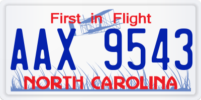 NC license plate AAX9543