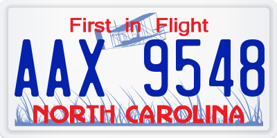 NC license plate AAX9548