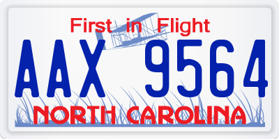 NC license plate AAX9564