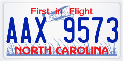 NC license plate AAX9573