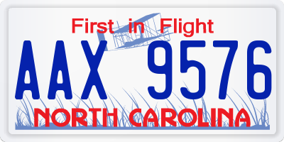 NC license plate AAX9576