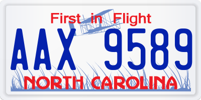NC license plate AAX9589