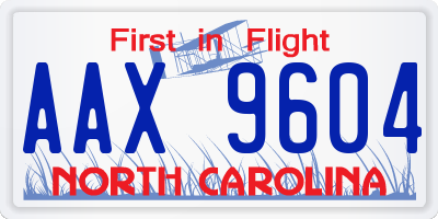 NC license plate AAX9604