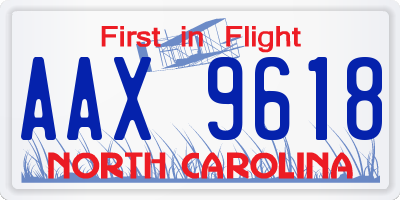NC license plate AAX9618