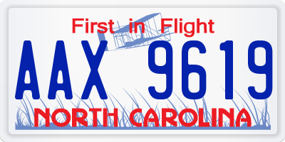 NC license plate AAX9619