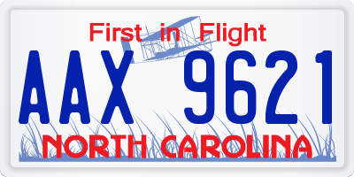 NC license plate AAX9621