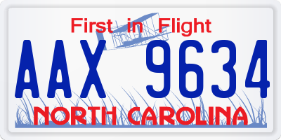 NC license plate AAX9634