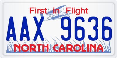 NC license plate AAX9636