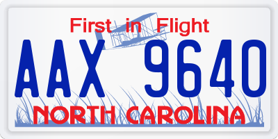 NC license plate AAX9640