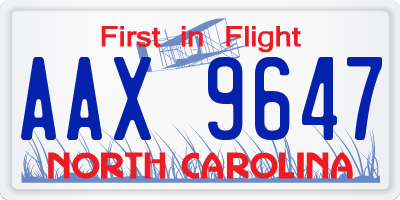 NC license plate AAX9647
