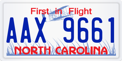 NC license plate AAX9661