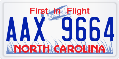 NC license plate AAX9664