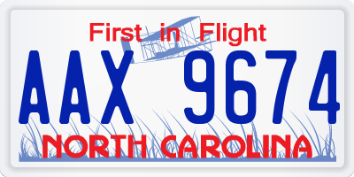 NC license plate AAX9674