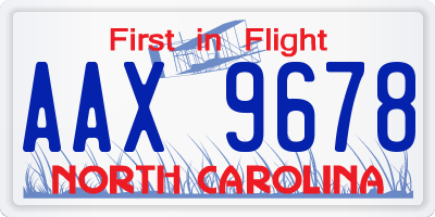 NC license plate AAX9678