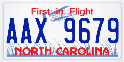 NC license plate AAX9679