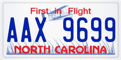 NC license plate AAX9699