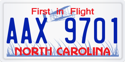 NC license plate AAX9701