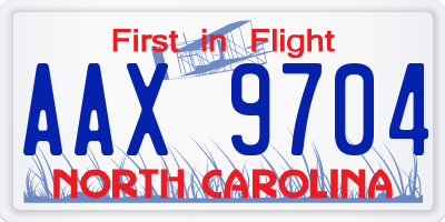NC license plate AAX9704