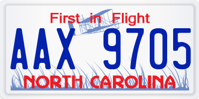 NC license plate AAX9705