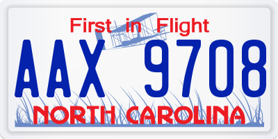 NC license plate AAX9708
