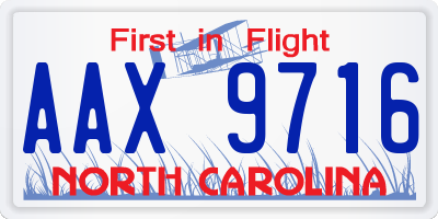 NC license plate AAX9716