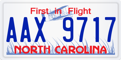 NC license plate AAX9717