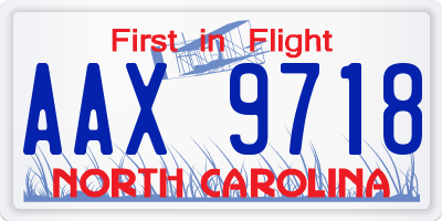 NC license plate AAX9718