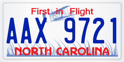NC license plate AAX9721