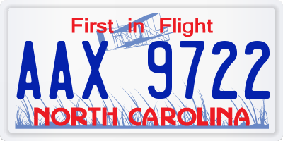 NC license plate AAX9722