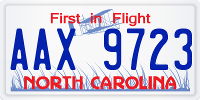 NC license plate AAX9723
