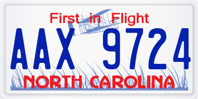 NC license plate AAX9724