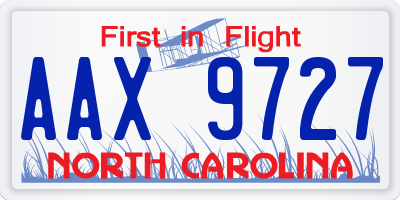 NC license plate AAX9727