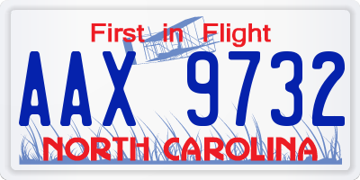 NC license plate AAX9732