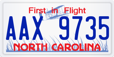 NC license plate AAX9735