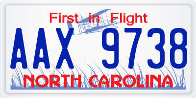 NC license plate AAX9738