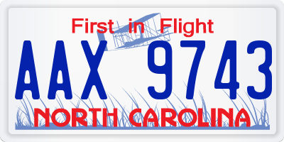 NC license plate AAX9743
