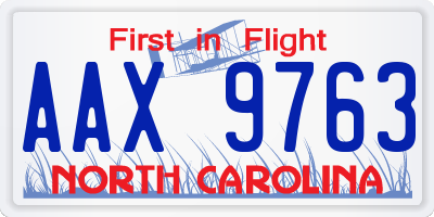 NC license plate AAX9763