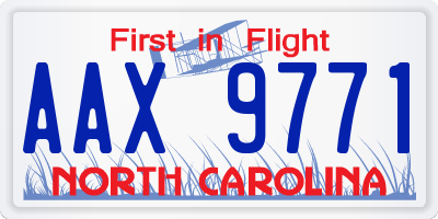 NC license plate AAX9771