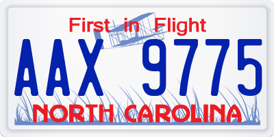 NC license plate AAX9775