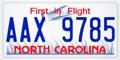 NC license plate AAX9785