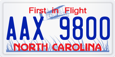 NC license plate AAX9800