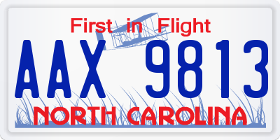 NC license plate AAX9813
