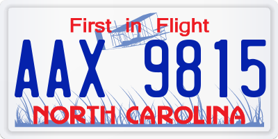 NC license plate AAX9815