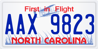 NC license plate AAX9823