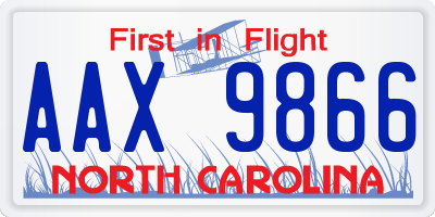 NC license plate AAX9866