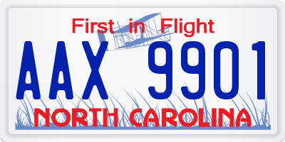 NC license plate AAX9901