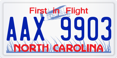 NC license plate AAX9903