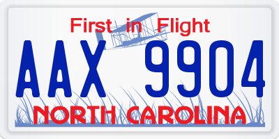 NC license plate AAX9904