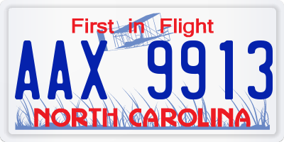 NC license plate AAX9913