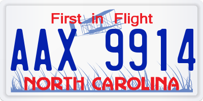 NC license plate AAX9914